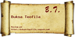 Buksa Teofila névjegykártya