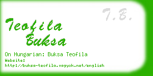 teofila buksa business card